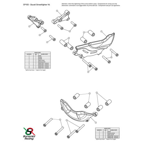 DUCATI STREETFIGHTER KIT PROTECTION CARTER COTE GAUCHE ET DROIT ALU TAILLE MASSE