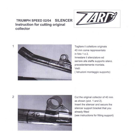 Echappements inox Zard TRUMPH