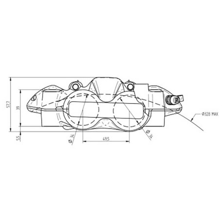 ETRIER MONOBLOC DROIT FORGE ENTRAXE 108
