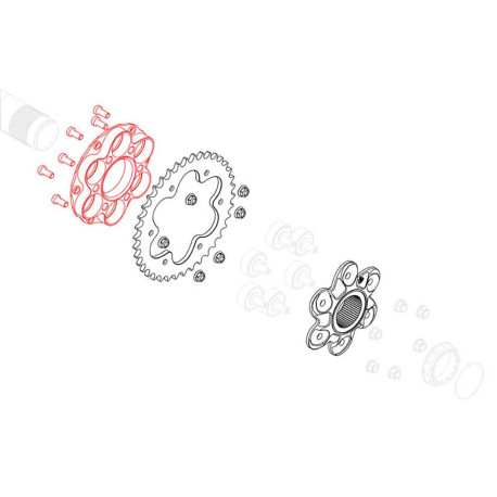 FLASQUE PORTE COURONNE 6 TROUS POUR KIT COMPLET