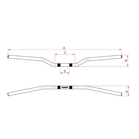 Guidon en aluminium, diamètre 28 mm Accossato