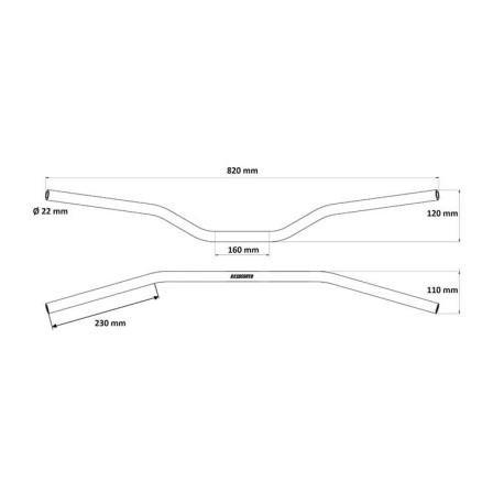 Guidon Offroad Accossato Diamètre 22 mm