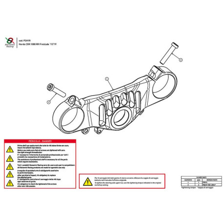 HONDA CBR 1000 RR TE DE FOURCHE SUPERIEUR RACE BONAMICI RACING