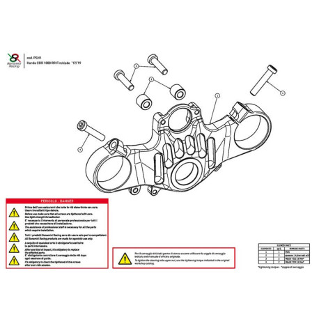 HONDA CBR 1000 RR TE DE FOURCHE SUPERIEUR STREET BONAMICI RACING