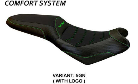 HOUSSE DE SELLE COMPATIBLE  KAWASAKI VERSYS 650 (07-22) MODÈLE ELBA TOTAL BLACK