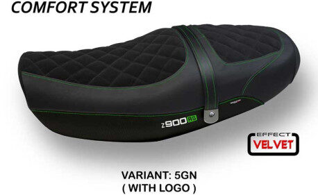 HOUSSE DE SELLE COMPATIBLE  KAWASAKI Z 900 RS (18-22) MODÈLE NATAL TOTAL BLACK V