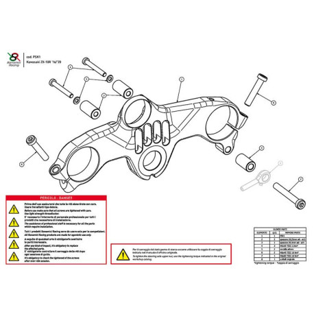 KAWASAKI ZX10R TE DE FOURCHE SUPERIEUR STREET BONAMICI RACING