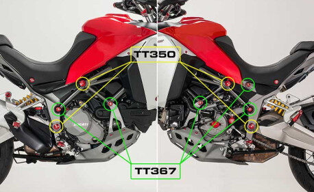 KIT BOUCHONS DE CADRE PETITS TROUS CNC RACING DUCATI