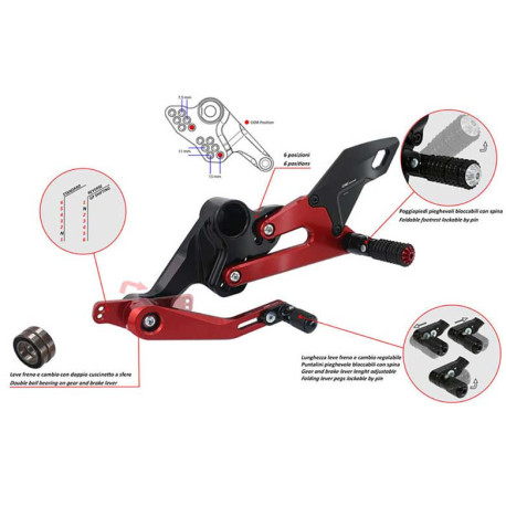 Kit commandes reculées APRILIA RS 660 CNC RACING