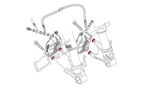 KIT DE 4 ENTRETOISES ETRIER DE FREIN CNC RACING