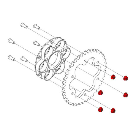 KIT ECROUS POUR BRIDE PORTE COURONNE 6 TROUS
