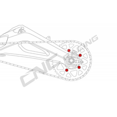 KIT ECROUS POUR BRIDE PORTE COURONNE 5 TROUS DUCATI