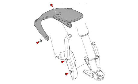 KIT VIS GARDE-BOUE AVANT DUCATI SCRAMBLER 1100