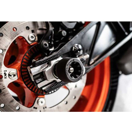 KTM 390 DUKE 2024+ ROULETTES DE PROTECTION ROUE ARRIERE EVOTECH