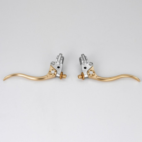 LEVIER D EMBRAYAGE KUSTOM TECH EN LAITON SATINE ET ALUMINIUM POLI