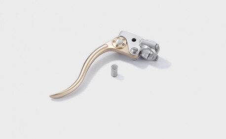 LEVIER D EMBRAYAGE KUSTOM TECH EN LAITON SATINE ET ALUMINIUM POLI