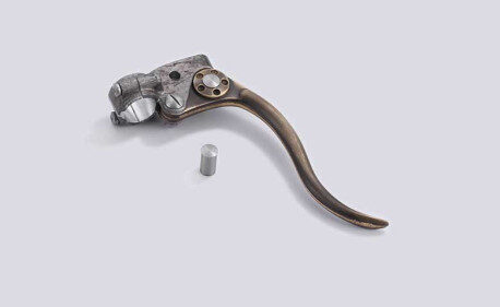 LEVIER DE FREIN KUSTOM TECH EN ALUMINIUM ET LAITON BRUT