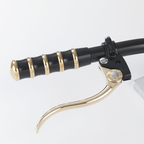 LEVIER DE FREIN KUSTOM TECH EN ALUMINIUM NOIR ET LAITON