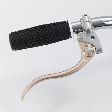 LEVIER DE FREIN KUSTOM TECH EN LAITON SATINE ET ALUMINIUM POLI