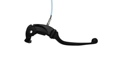 Levier de frein repliable avec réglage de garde déporté pour maitre cylindre de