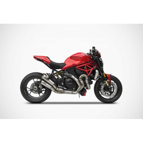 Ligne d'échappement 2 en 1 en 2 inox Ducati monster 1200 s Zard
