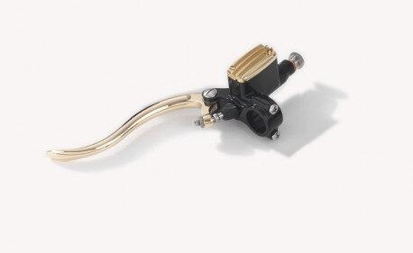 MAITRE CYLINDRE DE FREIN 14MM EN ALUMINIUM NOIR ET LAITON POLI