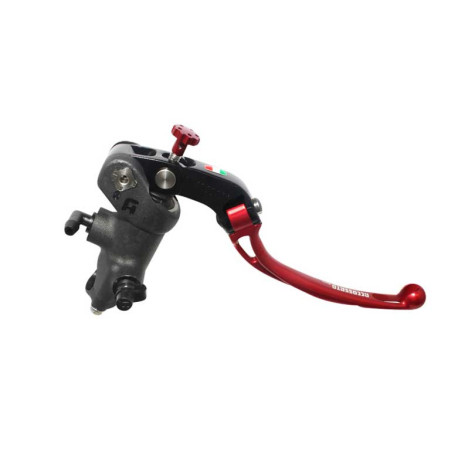 Maitre cylindre de frein forgé avec corps noir PRS 14X17-18-19 , levier repliabl