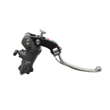 Maitre cylindre de frein forgé avec corps noir PRS 14X17-18-19 , levier repliabl