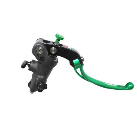 Maitre cylindre de frein forgé avec corps noir PRS 15x17-18-19 , levier repliabl