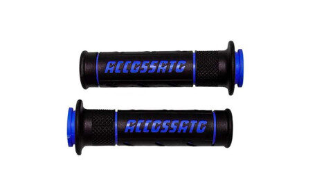 PAIRE POIGNEE STREET RACING LOGO ACCOSSATO BLEU