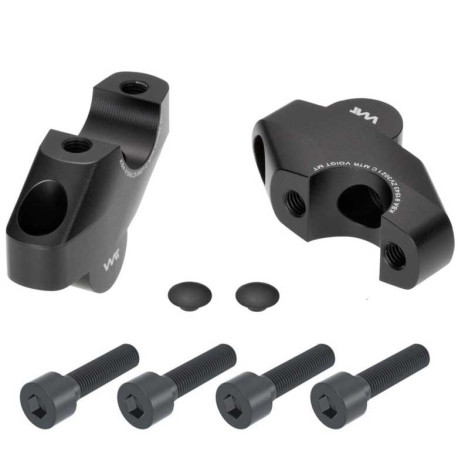 PAIRE REHAUSSEURS DE GUIDON 30 MM AVEC DÉPORT 21 MM POUR GUIDON 25.4MM NOIR PAIRE REHAUSSEURS DE GUIDON 30 MM AVEC DÉPORT 21 MM POUR GUIDON 25.4MM NOIR