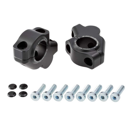 PAIRE REHAUSSEURS DE GUIDON 30 MM AVEC DÉPORT 21 MM POUR GUIDON 28.6 MM