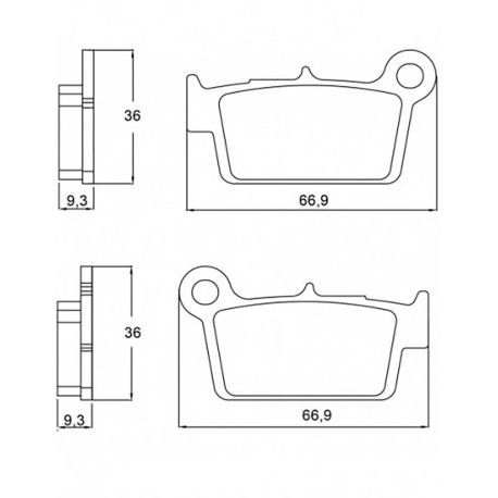 Plaquette De Frein arrière (ou avant suivant modèle) Accossato AGPP106 (dimensio