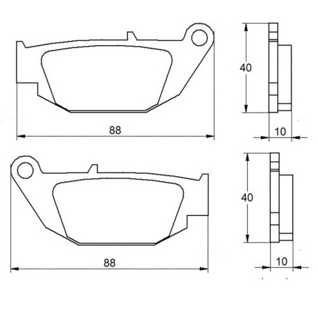 Plaquette De Frein arrière (ou avant suivant modèle) Accossato AGPP181 (dimensio
