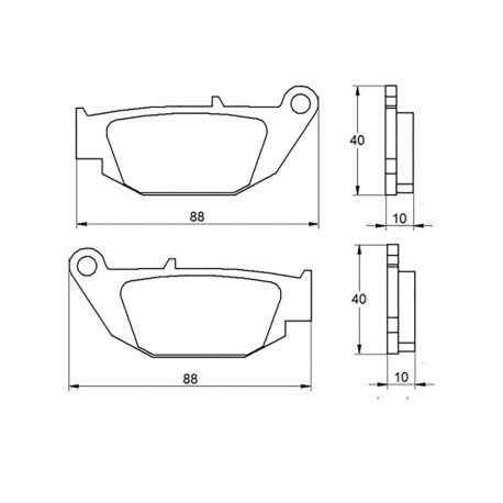 Plaquette De Frein arrière (ou avant suivant modèle) Accossato AGPP181 (dimensio
