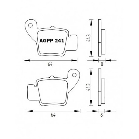 Plaquette De Frein arrière (ou avant suivant modèle) Accossato AGPP241 (dimensio