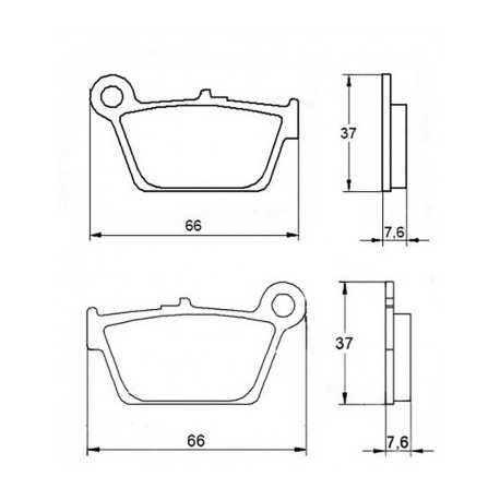Plaquette De Frein arrière (ou avant suivant modèle) Accossato AGPP38 (dimension