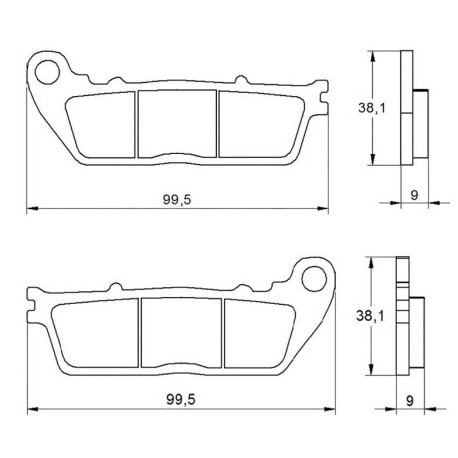 Plaquette De Frein arrière (ou avant suivant modèle) Accossato AGPP55 (dimension
