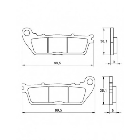 Plaquette De Frein arrière (ou avant suivant modèle) Accossato AGPP55 (dimension