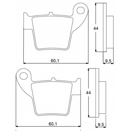 Plaquette De Frein arrière (ou avant suivant modèle) Accossato AGPP72 (dimension