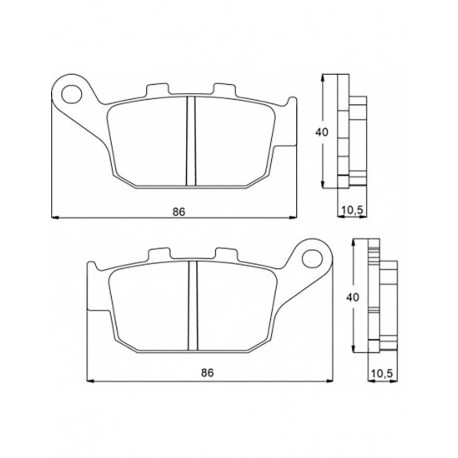Plaquette De Frein arrière (ou avant suivant modèle) Accossato AGPP89 (dimension