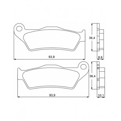 Plaquette De Frein arrière (ou avant suivant modèle) Accossato AGPP97 (dimension
