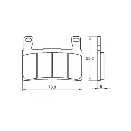 Plaquette De Frein avant (ou arrière suivant modèle) Accossato AGPA105 (dimensio