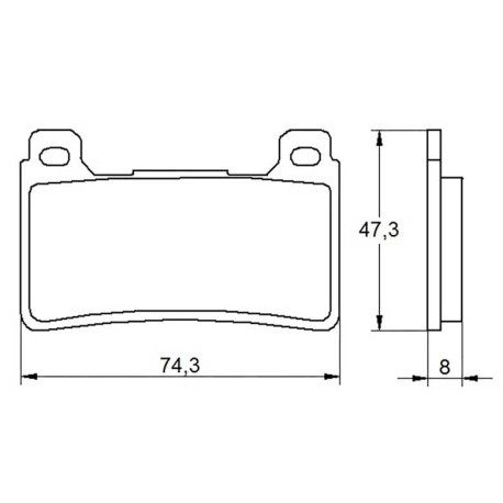 Plaquette De Frein avant (ou arrière suivant modèle) Accossato AGPA108 (dimensio