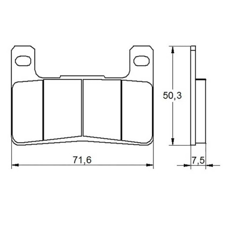 Plaquette De Frein avant (ou arrière suivant modèle) Accossato AGPA109 (dimensio