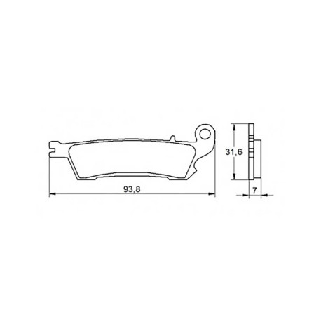 Plaquette De Frein avant (ou arrière suivant modèle) Accossato AGPA110 (dimensio