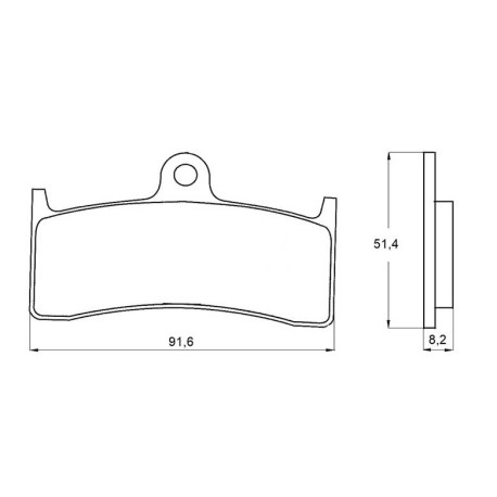 Plaquette De Frein avant (ou arrière suivant modèle) Accossato AGPA124 (dimensio
