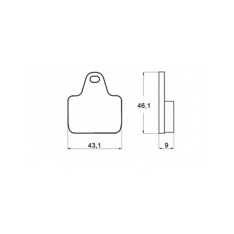 Plaquette De Frein avant (ou arrière suivant modèle) Accossato AGPA134 (dimensio