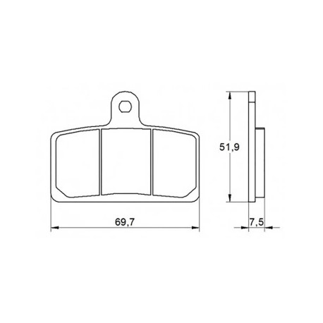 Plaquette De Frein avant (ou arrière suivant modèle) Accossato AGPA142 (dimensio
