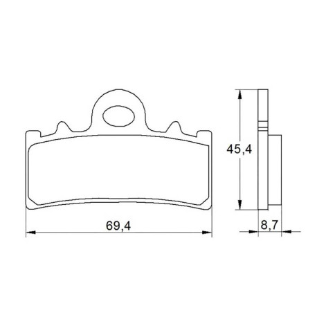 Plaquette De Frein avant (ou arrière suivant modèle) Accossato AGPA184 (dimensio